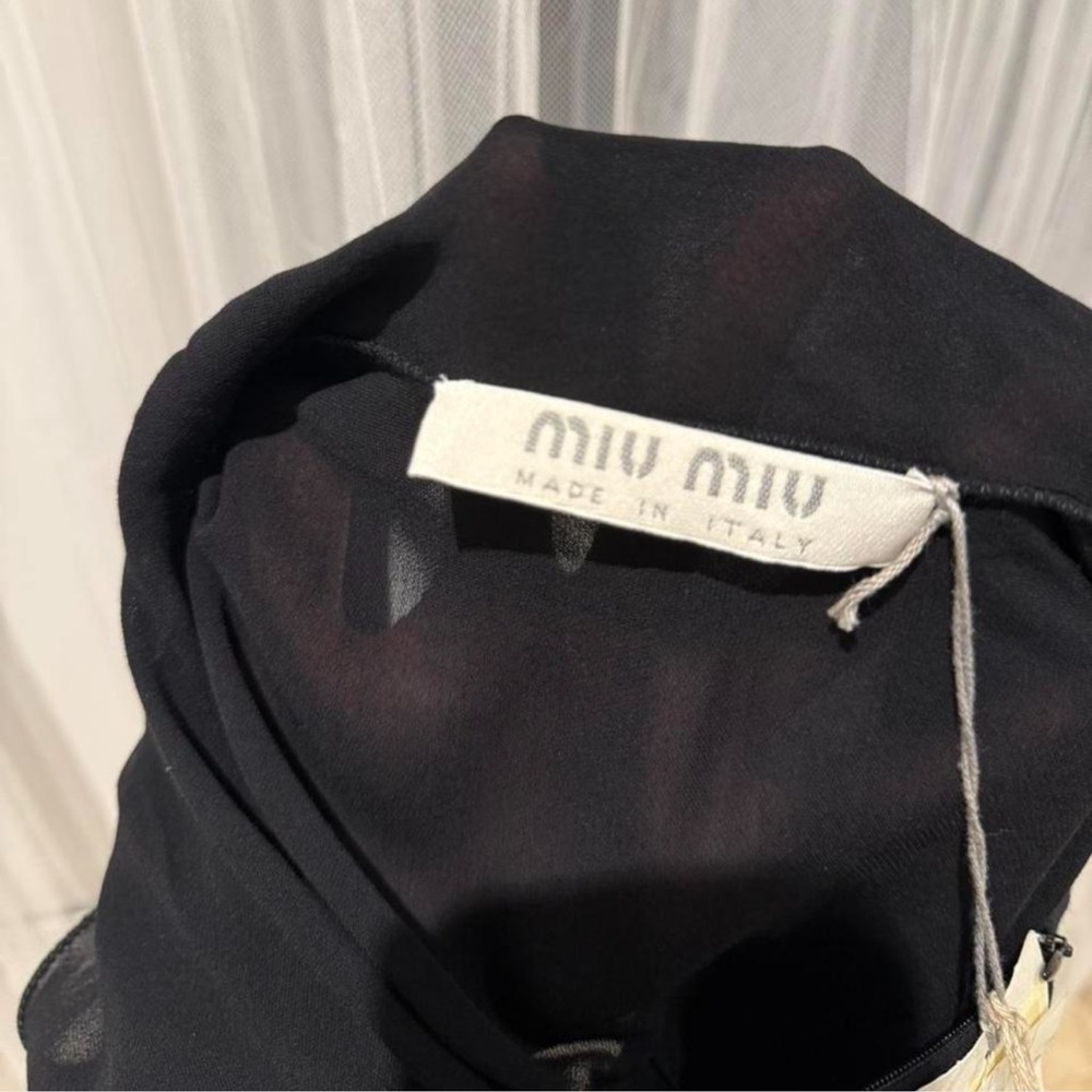 Vintage 90s Miu Miu Sheer Black Dress - Picture 7 of 7